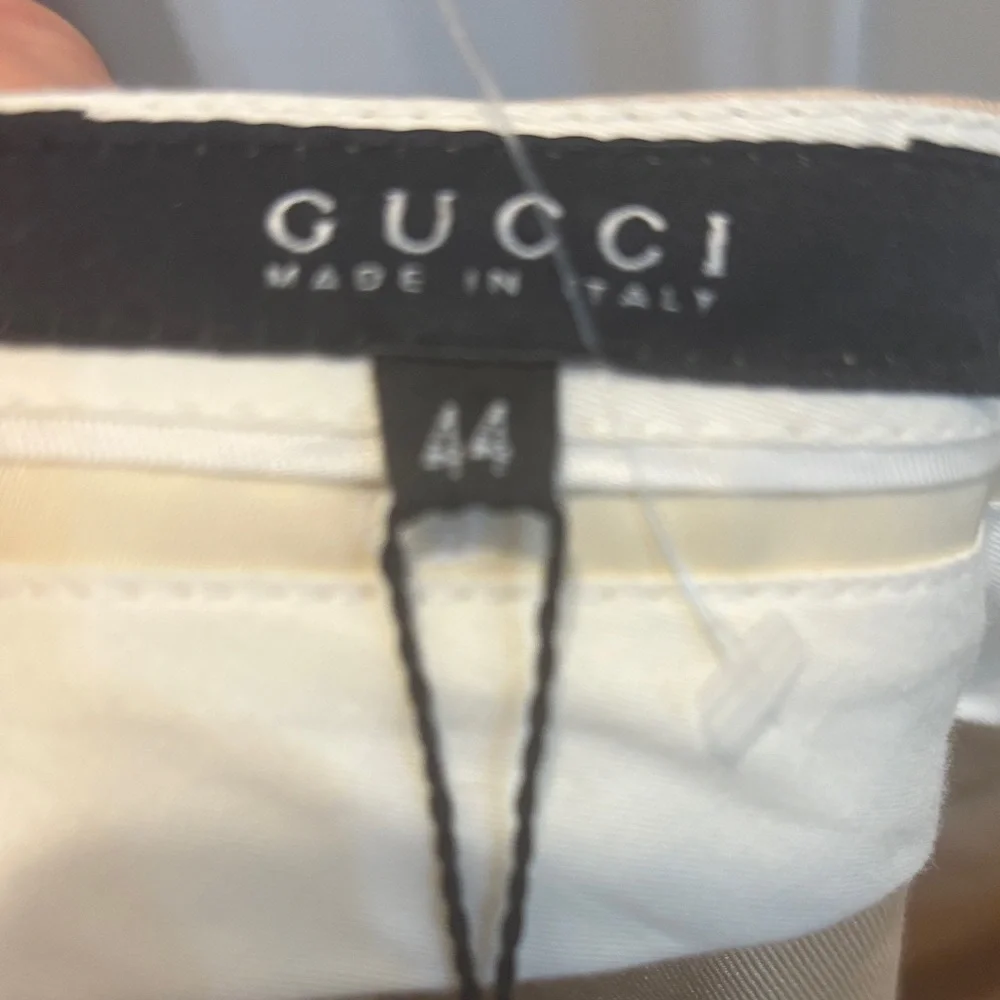Gucci wide leg pleated women's trousers beige pants size 44 US 8-10 NWT